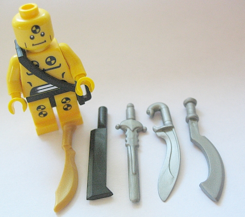 Lego Minifig Scabbard & Shoulder Pad x 1 Swords x 2  Black for Minifigure 