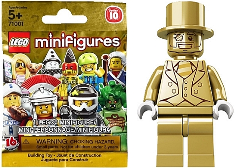 **NEW** LEGO Custom Printed Series 10 GOLD CHROME - Replica Minifigure MR 