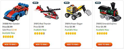 Shop for LEGO Creator Small Sets