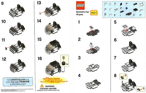 LEGO Emmet's Car Building Instructions