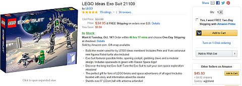 LEGO Ideas Exo Suit on Amazon
