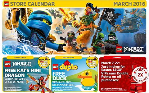 LEGO Store Calendar April 2016