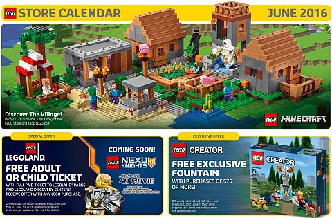 LEGo Store Calendar June Offers