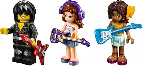 NEW Lego ROCK STAR ELECTRIC GUITAR Girl Friends Aqua Instrument 4 Minifig Band 