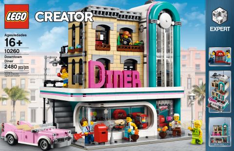 Brand New and Sealed Damaged Boxes Creator Lego 10260 Downtown Diner Expert 