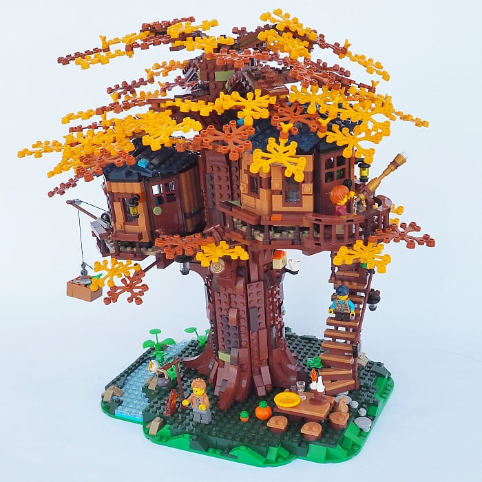 Lego Tree With Yellow Brown Flowers Garden Greenery Plant Shurbs Bushes Custom 