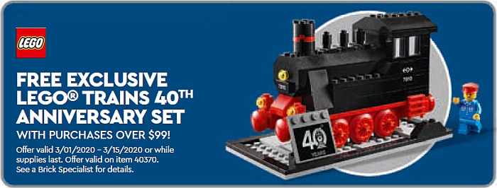 LEGO 40370 40th ANNIVERSARY STEAM TRAIN SET NEW IN SEALED BOX 