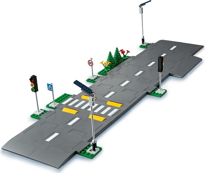 show original title Details about   Lego City Road Plate Dark Grey 7280 7281 crossing curve straight to Select 