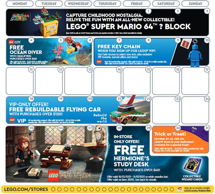 Lego October 2022 Calendar October 2021 – New Lego Sets & Promotions