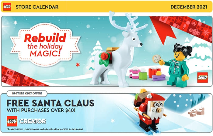 LEGO Store Calendar December 2021