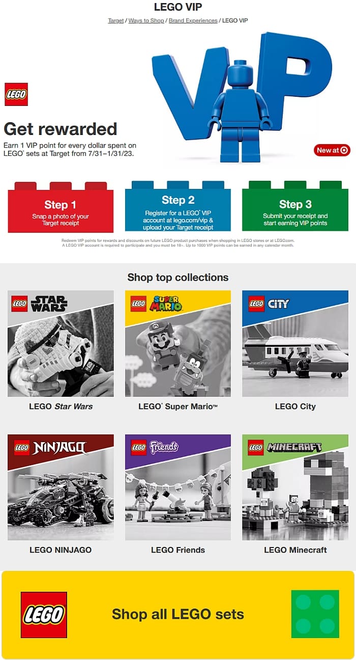 månedlige Mew Mew dome LEGO VIP Points at Target, Increased Prices & More!