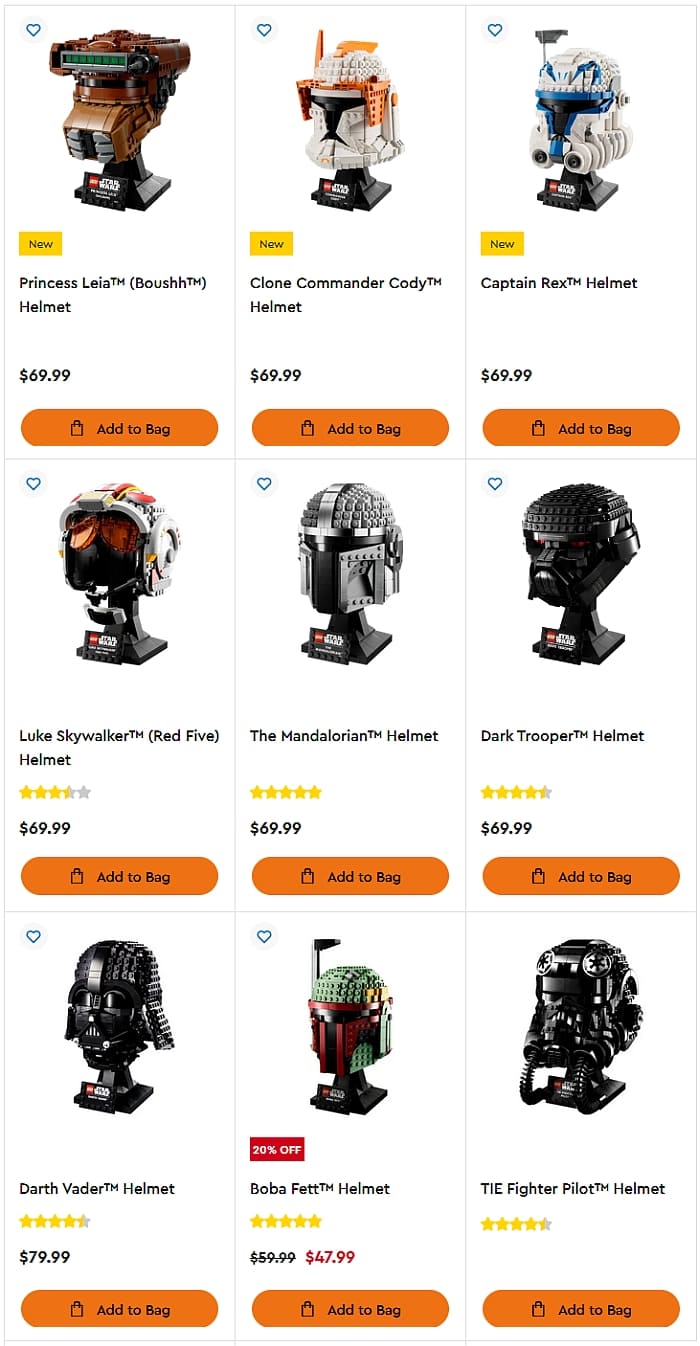 Shop LEGO Star Wars Helmets 2