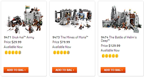 LEGO Lord of the Rings Sets Available Now