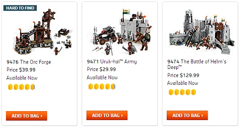 LEGO Lord of the Rings Sets at the Online LEGO Shop