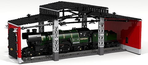 LEGO Train Roundhouse with Train by Fachman
