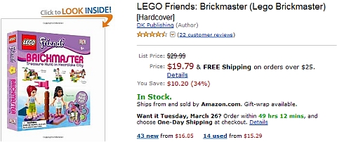 LEGO Friends BrickMaster Book on Amazon