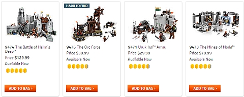 LEGo Lord of the Rings Sets Available Now