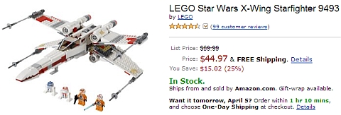 #9493 LEGO Star Wars X-wing Starfighter on Amazon