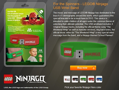 Buy LEGO Ninjago USB Wrisband