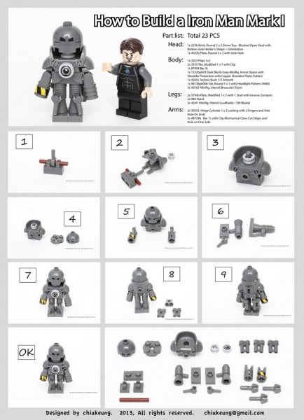 LEGO Iron Man Mark I Instructions by Chiukeung