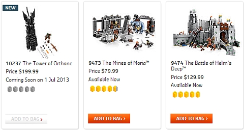 2013 LEGO Lord of the Rings Summer Sets