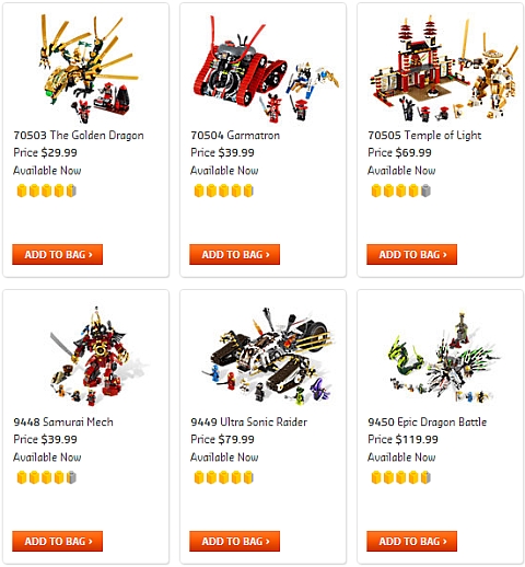 LEGO Ninjago Sets on Sale