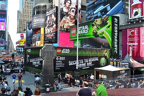 LEGO Star Wars X-wing at New York Time Square