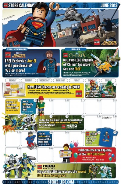 LEGO Store Calendar June