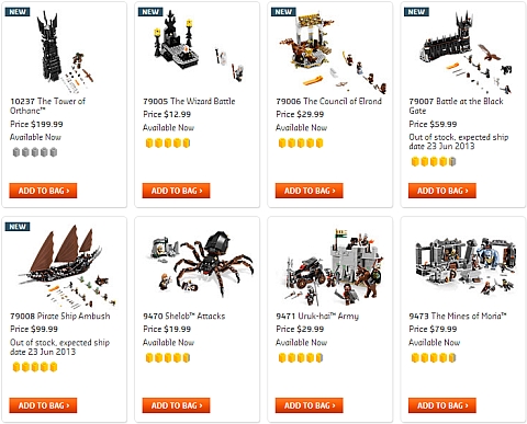 Shop for LEGO Lord of the Rings Sets