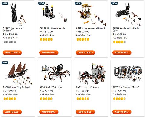 Buy LEGO Lord of the Rings Sets