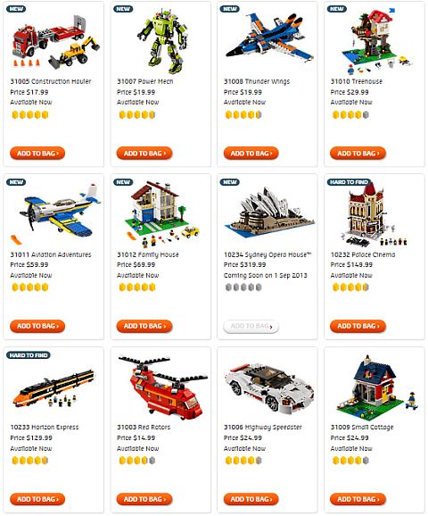 Shop for LEGO Creator Sets