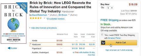 LEGO Book Brick by Brick on Amazon