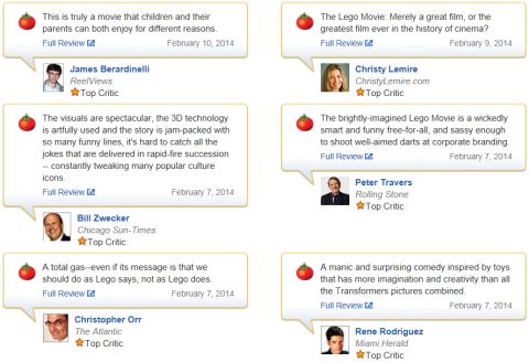 The LEGO Movie Reviews