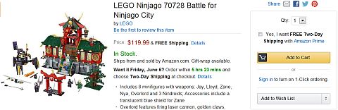 LEGO Ninjago on Amazon