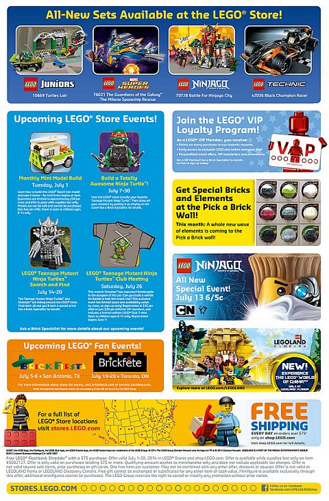 LEGO Shop Calendar July