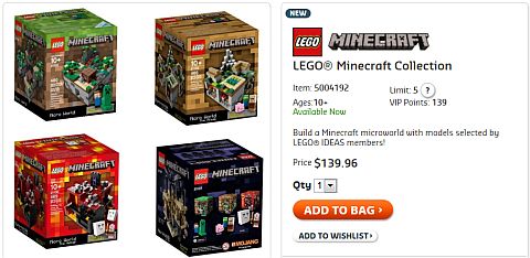 Shop LEGO Minecraft Collection