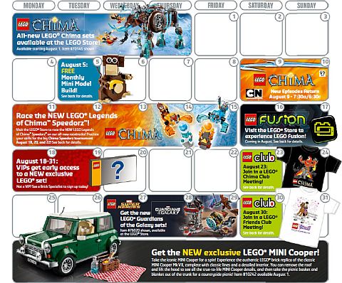 LEGO August Store Calendar