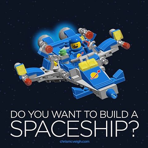 Mini LEGO Benny's Spaceship by Chris McWeigh