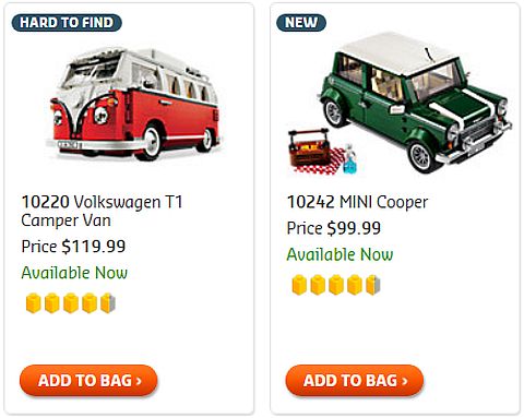 Shop LEGO Creator Mini Cooper & VW Camper
