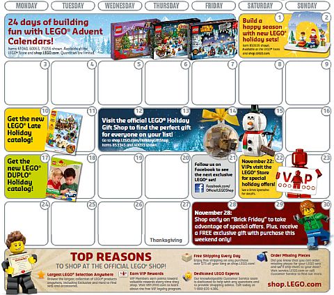 LEGO Store Calendar November