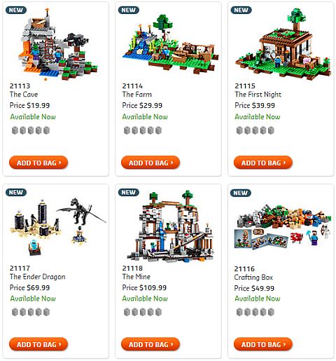 Shop LEGO Minecraft Minifigure Scale