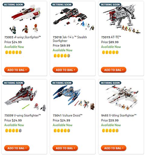 Shop LEGO Retiring Soon Star Wars