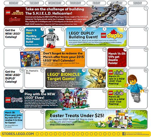 LEGO March Calendar Events