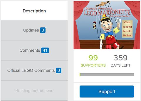 LEGO Pinocchio Support Here