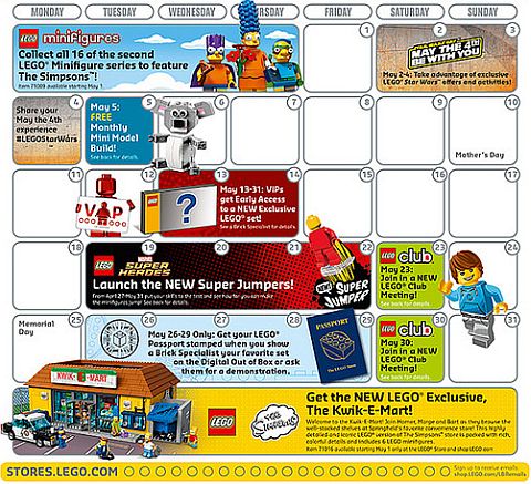 LEGO Store Calendar May 2015 Details