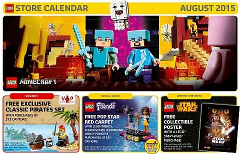 LEGO Store Calendar August 2015