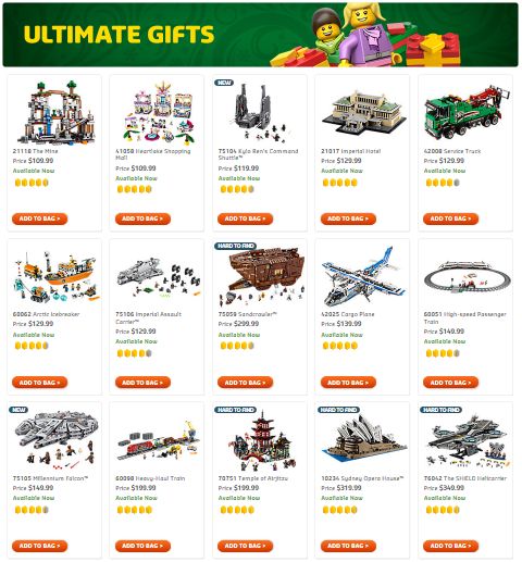Shop LEGO Holiday Gift Shop Ultimate Gifts