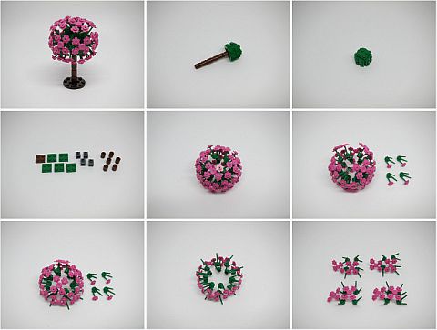 LEGO Flowering Tree Tutorial by Ruben Ras Steps