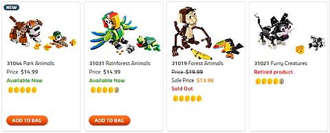 Shop LEGO Creator Animals