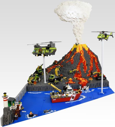 LEGO Diorama by OliveSeon - Volcano